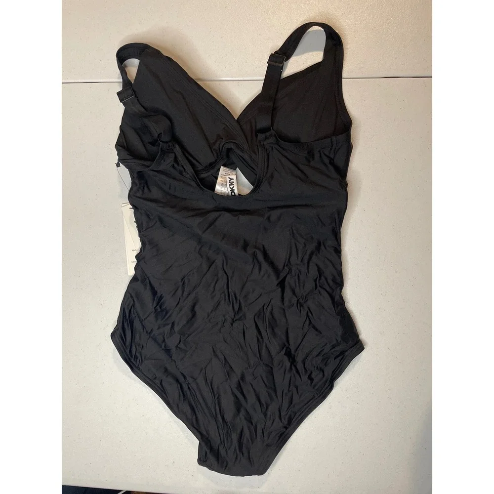 DKNY Women's Twist Front Keyhole One Piece Swimsuit, M - Picture 4 of 6